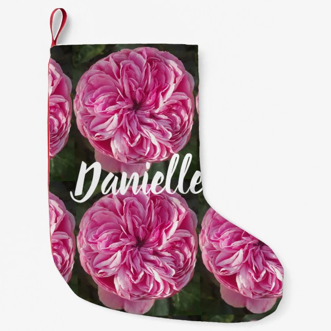 Petite Chaussette De Noël Fleur Vintage rose (Devant)