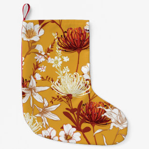 Petite Chaussette De Noël Fleuron Rétro : Art de la ligne florale inachevé