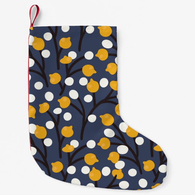 Petite Chaussette De Noël Fleurs Abstraites et motif feuille (Devant)