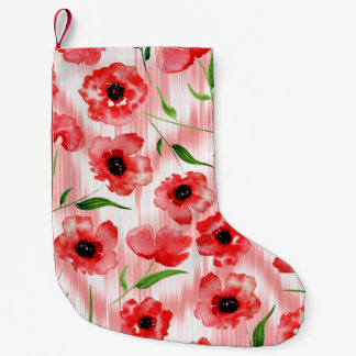 Petite Chaussette De Noël Fleurs d'aquarelle : ikat de pavot.