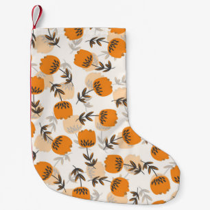 Petite Chaussette De Noël Fleurs d'art populaire style scandinave