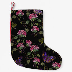 Petite Chaussette De Noël Fleurs de datura brodées : Art Botanique
