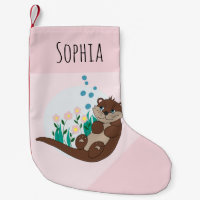 Fleurs de dessin en loutre mignonne et nom Enfants