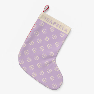 Petite Chaussette De Noël Fleurs de lavande Boho Motif personnalisé