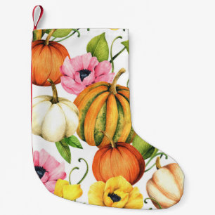 Petite Chaussette De Noël Fleurs de soleil citrouilles : Aquarelle Motif des
