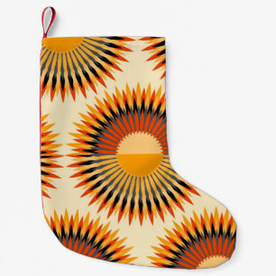 Petite Chaussette De Noël Fleurs d'ivoire orange Étoiles Motif