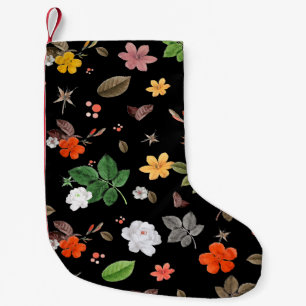 Petite Chaussette De Noël Fleurs jaunes et roses blanches 8