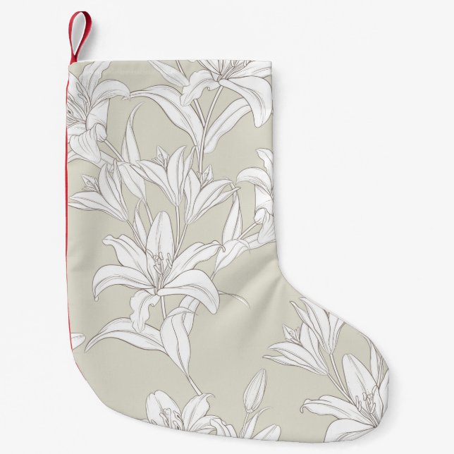 Petite Chaussette De Noël Fleurs Motif 9 (Devant)