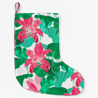 Petite Chaussette De Noël fleurs naturelles et patchs colorés feuille sans s
