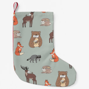 Petite Chaussette De Noël Fleurs tropicales artistiques, vintages sans soudu