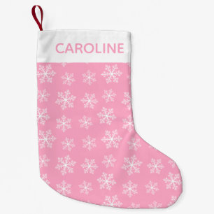 Petite Chaussette De Noël Flocon de Noël rose