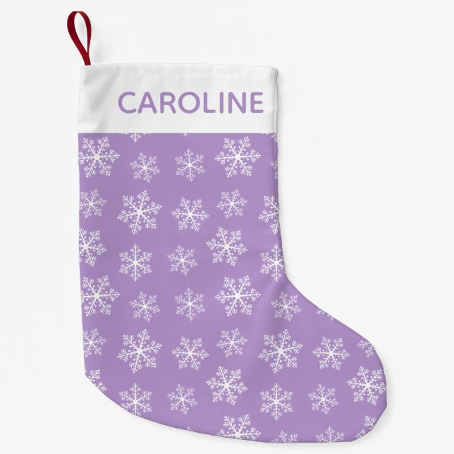Petite Chaussette De Noël Flocon de Noël violet (Devant)