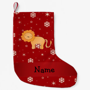 Petite Chaussette De Noël Flocons de neige nommés personnalisés de rouge d