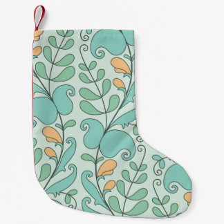 Petite Chaussette De Noël Floral Abstrait : Motif Vintage sans fil