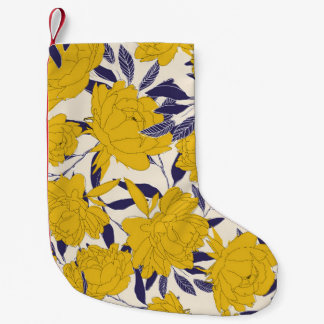 Petite Chaussette De Noël floral and leaf seamless pattern
