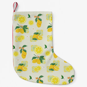 Petite Chaussette De Noël Floral de citron