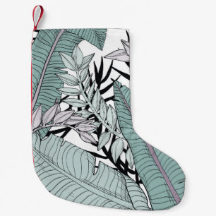 Petite Chaussette De Noël Floral seamless leaves pattern with tropical plant