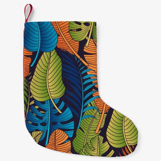 Petite Chaussette De Noël Floral seamless pattern with leaves. tropical back (Devant)