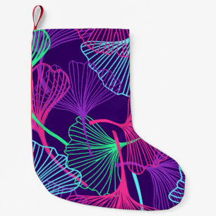 Petite Chaussette De Noël Floral Tropical Gingko Feuilles arrière - plan en