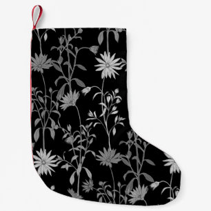 Petite Chaussette De Noël Floral vintage : arrière - plan d'invitation sans