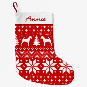 Petite Chaussette De Noël Fluent Fox Terrier Silhouettes Chiens de vacances