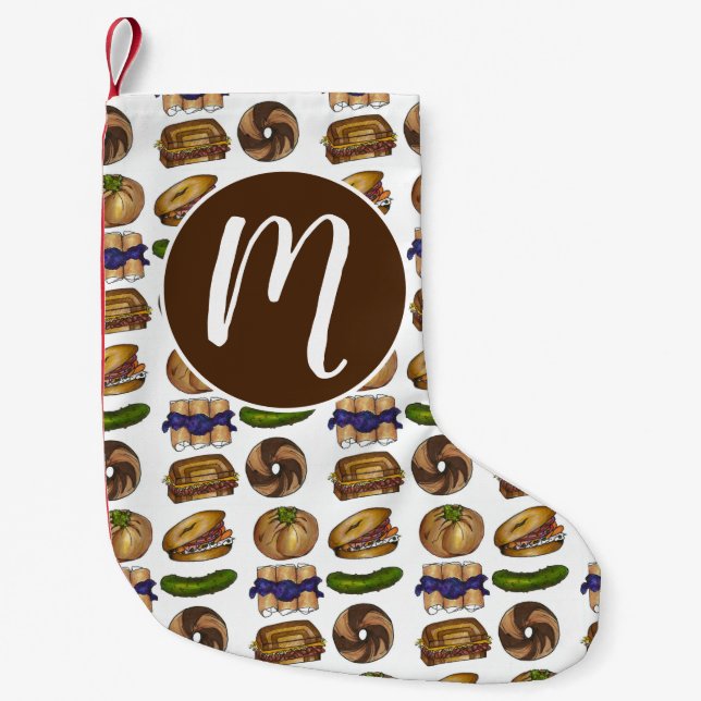 Petite Chaussette De Noël Foies de Deli Juif Pickle Knish Blintz Bagel Lox (Devant)