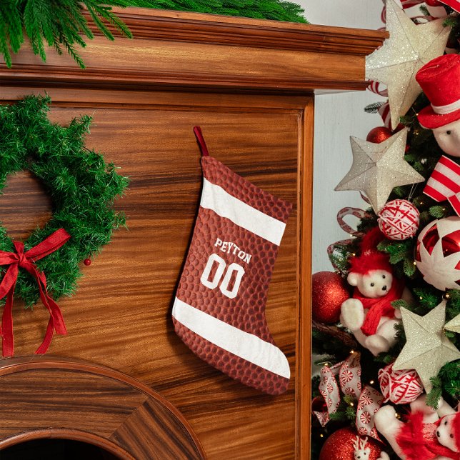 Petite Chaussette De Noël Football Look Stockage personnalisé (Créateur téléchargé)