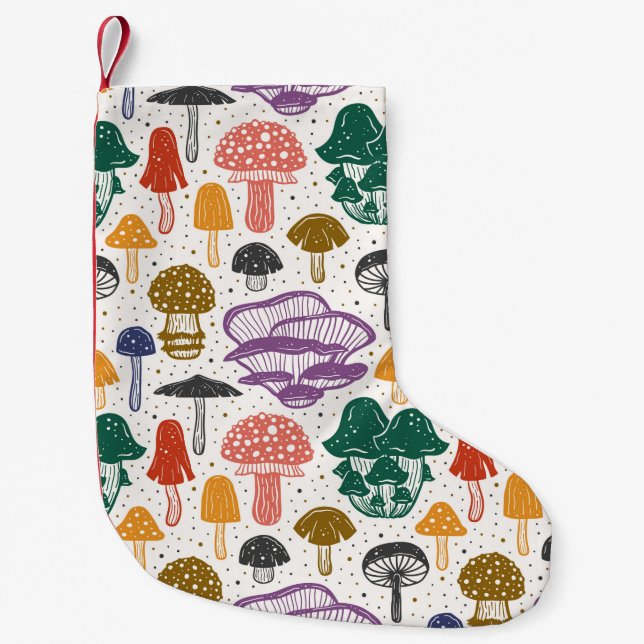 Petite Chaussette De Noël Forest mushrooms. Seamless pattern, texture, backg (Devant)