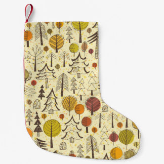 Petite Chaussette De Noël Forêt d'automne : Motif graphique transparent.