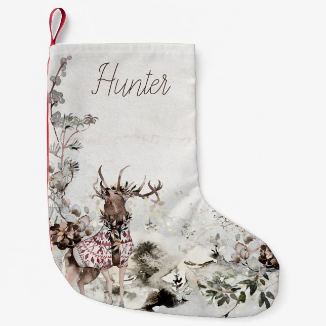 Petite Chaussette De Noël Forêt de Woodland (Devant)