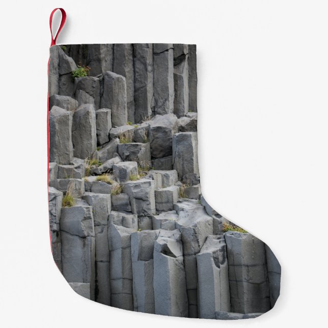Petite Chaussette De Noël Formation de roches grises (Devant)