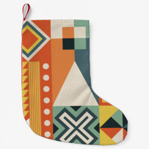 Petite Chaussette De Noël Formes géométriques, arrière - plan simple plat.