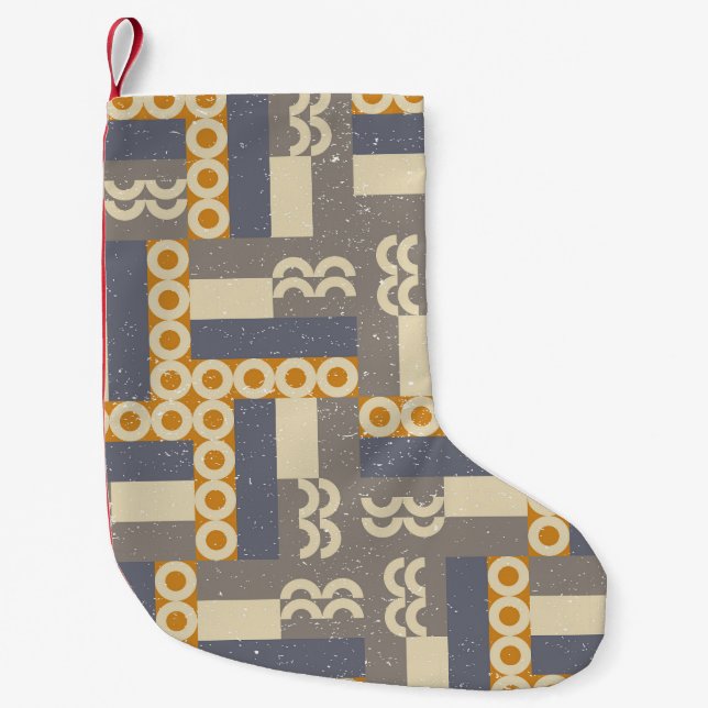Petite Chaussette De Noël Formes géométriques rétro, motif moderne (Devant)