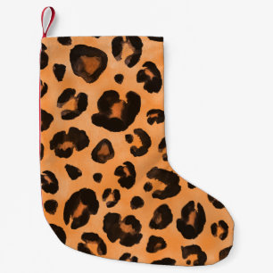 Petite Chaussette De Noël Fourrure de léopard, aquarelle, texture transparen