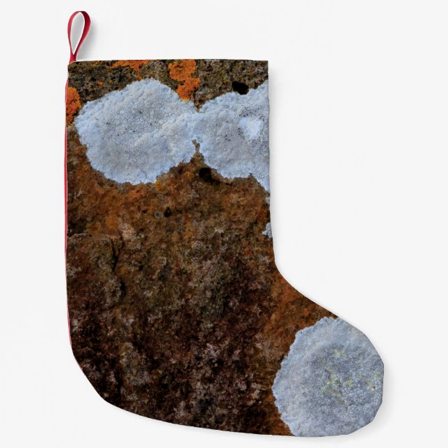 Petite Chaussette De Noël fragment de pierre Brown et blanc (Devant)