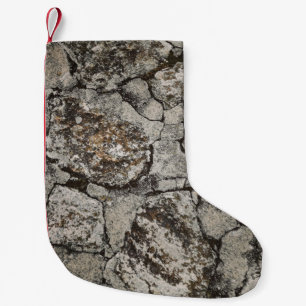 Petite Chaussette De Noël Fragment de pierre noir et gris