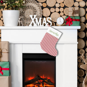 Petite Chaussette De Noël Frappe rouge et blanche de Noël sur mesure