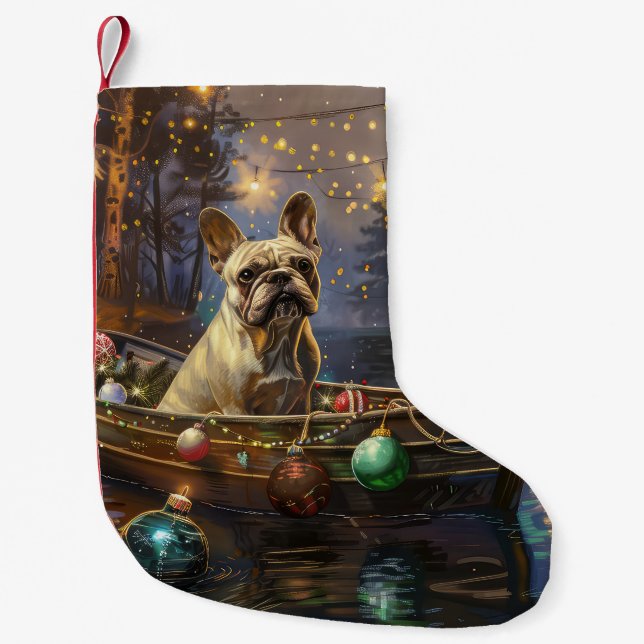 Petite Chaussette De Noël French Bulldog Christmas Festive Voyage (Devant)