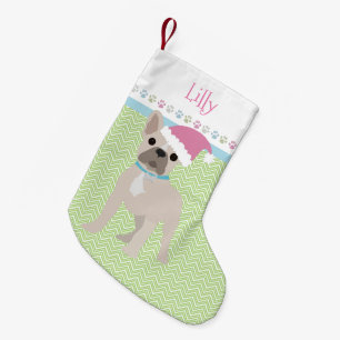 Petite Chaussette De Noël French Bulldog Père Noël Pastels Personnalisés