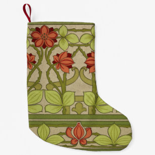 Petite Chaussette De Noël Frieze Bordure Art Nouveau Floral