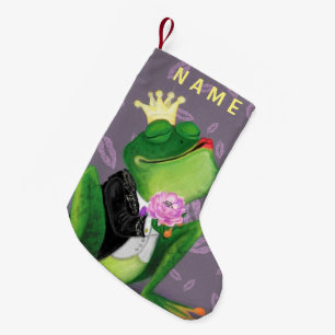 Petite Chaussette De Noël Frog Prince Funny Christmas Stocker Nom personnali