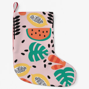 Petite Chaussette De Noël Fruit Design : Design Motif Vintage.