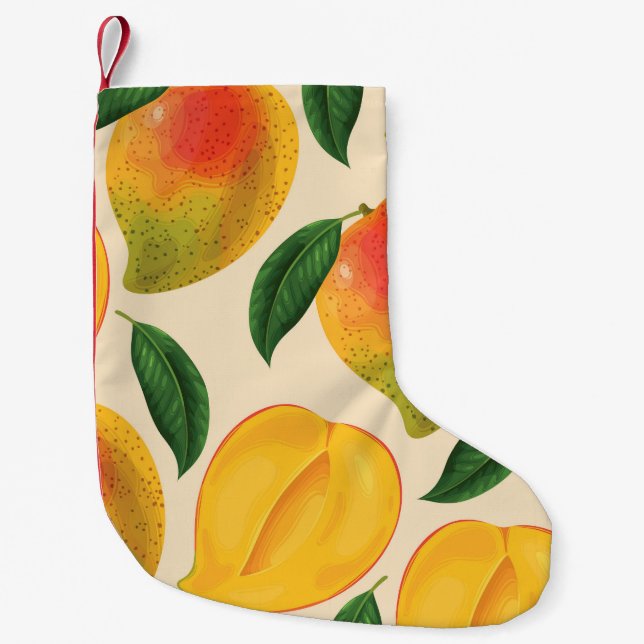 Petite Chaussette De Noël Fruit Mango Motif sans joint (Devant)