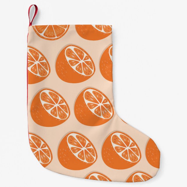 Petite Chaussette De Noël Fruit Motif sans joint. (Devant)