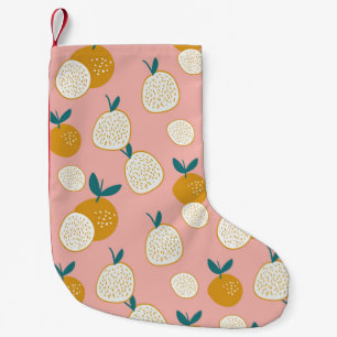 Petite Chaussette De Noël Fruits colorés, motif arrière - plan sans soudure.