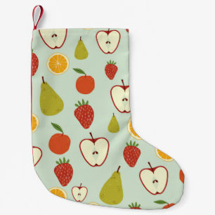 Petite Chaussette De Noël Fruits frais dans un motif extensible sans couture
