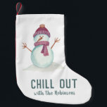 Petite Chaussette De Noël Fun Snowman Noël<br><div class="desc">Charmant bonhomme de neige,  réserve de Noël personnalisable avec votre propre nom de famille..</div>