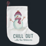 Petite Chaussette De Noël Fun Snowman Noël<br><div class="desc">Charmant bonhomme de neige,  réserve de Noël personnalisable avec votre propre nom de famille..</div>