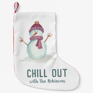 Petite Chaussette De Noël Fun Snowman Noël