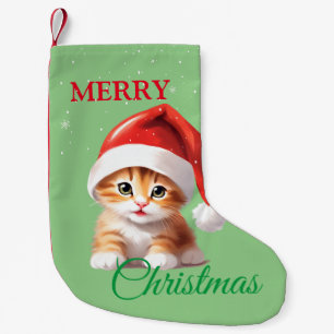 Petite Chaussette De Noël Funny animaux Safari Chat Père Noël Costume de Noë